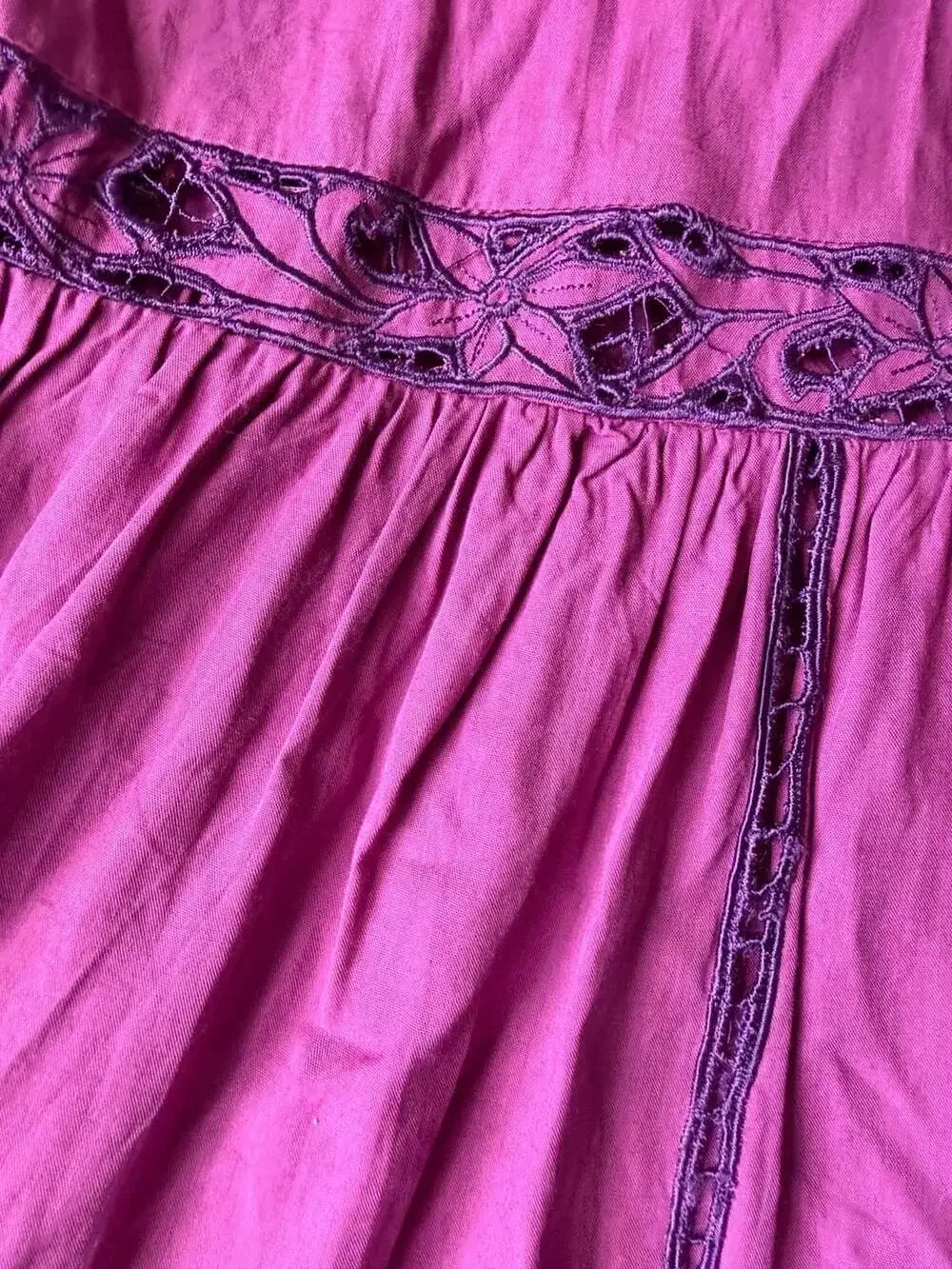 Free People Heartland Mini Dress Purple Embroidered Tunic
